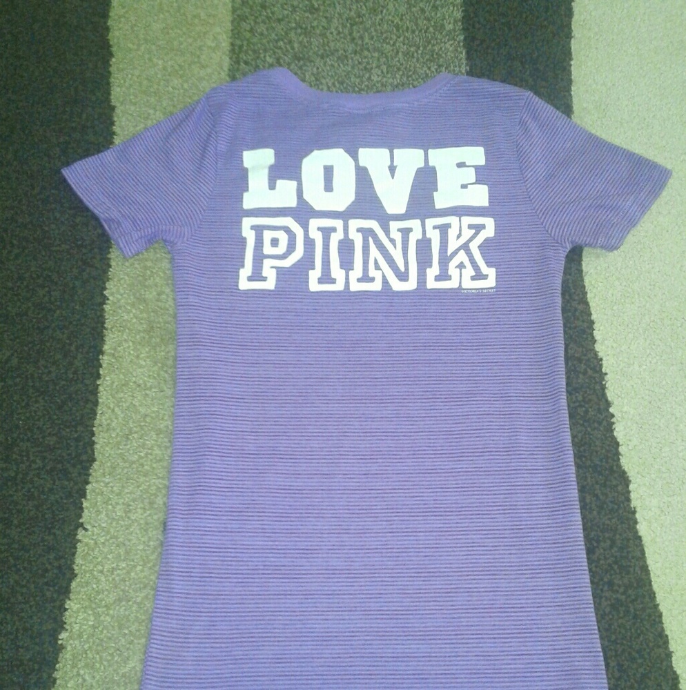 VS PINK purple and gray stripe  excellent conditi
